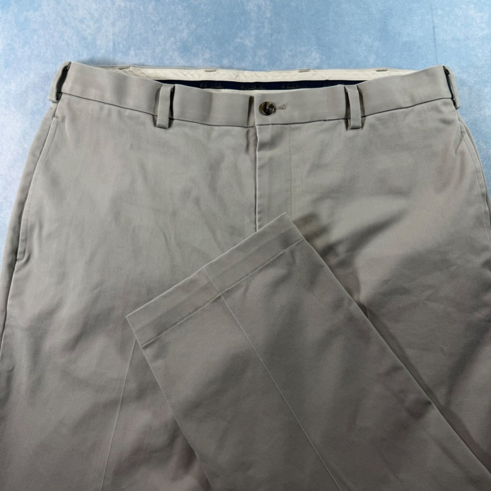 Brooks Brothers Advantage Chino Clark Men 35x30(26) Khaki Excellent Fit Stretch